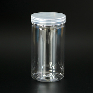 65*120mm塑料透明大豆罐子 圆形广口食品罐 饼干桶 10个装