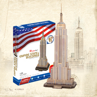 3D立体纸模纸板乐立方拼图中等难度 世界建筑纽约帝国大厦