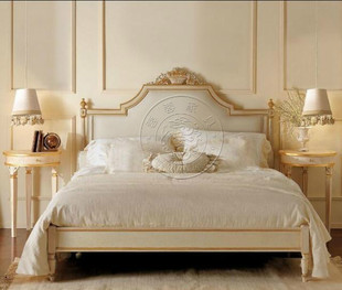 现货美式实木雕花床欧式双人床新古典卧室家具公主床简约婚床描金