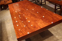 巴花实木大板办公桌原木茶台现代简约长方形餐桌画案会议桌老板桌
