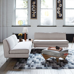 北欧风格亚麻布艺沙发简约现代中式小户型客厅双人三人位沙发组合