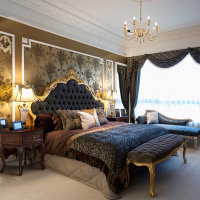 新古典床 全实木家具双人床欧式婚床美式主卧床1.8米法式香槟金床