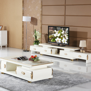 现代简约电视柜茶几组合客厅家具套装 亮光烤漆钢化玻璃电视机柜