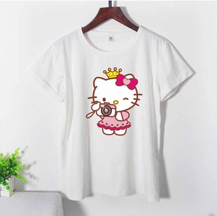 2016夏季新款宽松款可爱hello kitty凯蒂猫卡通印花学生t恤女短袖