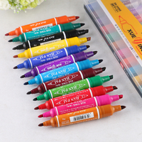 双头彩色12大双头12色彩色盒装油性记号笔马克笔麦克笔POP海报笔
