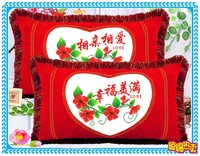 新款新款十字绣抱枕单人枕头套一对套件韩版结婚情侣刺绣枕套简单