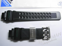 CASIO卡西欧手表表带GW-A1100航空霸黑色 绿字 白字 树脂表链胶带