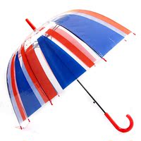 清仓特价撞色字母图案超拱形公主阿波罗长柄透明雨伞时尚创意长伞