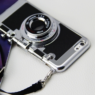 iPhone6 plus手机壳5.5个性照相机带挂绳脖苹果6S保护套支架i6潮