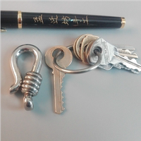 孟迁坊 纯手工5mm创意高档个性不锈钢钥匙扣经典汽车金属钥匙圈链