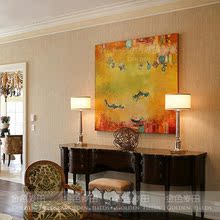 现代美式手绘抽象油画沙发背景墙挂画客厅书房卧室玄关艺术挂画