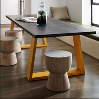 北欧风格实木餐桌办公桌铁艺书桌原木长桌工作台电脑桌书实木画桌