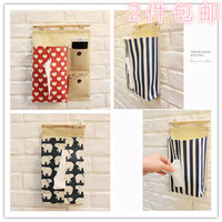 (2个包邮)韩版纸巾挂袋单格多格收纳袋布艺抽纸巾房间门后棉麻盒