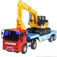 力利平板拖车运输车长臂挖掘机惯性儿童玩具工程车模型耐摔玩具车