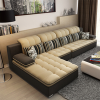 整装布艺沙发组合大小户型客厅可拆洗贵妃简约现代转角特价布沙发