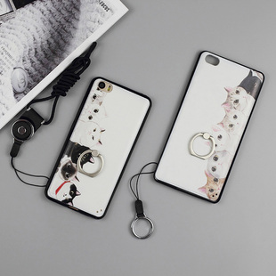 小米5手机壳卡通韩国可爱猫5.7寸挂绳指环支架女款小米note手机套