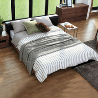 圣格家具真皮双人床小户型软床1.8米 新北欧创意皮艺婚床抽屉床