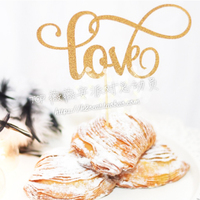 新款真爱系列love花体字母蛋糕插牌/生日婚礼甜品装饰布置用品