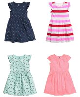 HM H&M上海正品童装代购 女童女孩棉质短袖连衣裙 16新款
