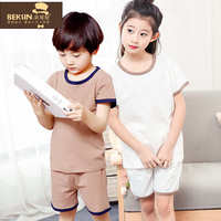 儿童纯棉短袖新款3-5可爱夏季套装空调服7-9岁男女童家居服两件套