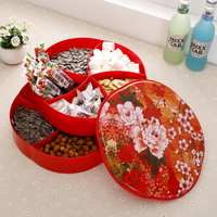 欧式现代客厅创意干果盘分格带盖零食坚果干果盒塑料茶几家用果盘