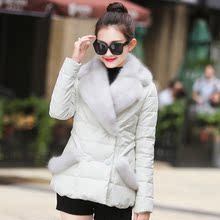 西装式大毛领棉袄韩国女士修身棉服冬季外套2016新款时尚百搭棉衣