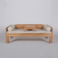 明清古典式家具罗汉床炕桌两件套高档简易实木沙发榆木免漆罗汉床