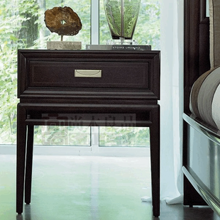 新中式家具全实木床头柜橡木床头柜柚木家具新古典明式样家具包邮