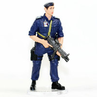 香港警察合金模型HH004 HKPOLICE机场警察兵人7CM带底座 玩具摆设