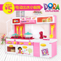 正版群丰朵拉仿真厨房自动出水玩具儿童玩过家家玩具女孩生日礼物