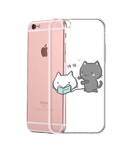 动漫周边两只喵的小日子苹果6iPhone5s透明头像情侣猫咪手机壳520