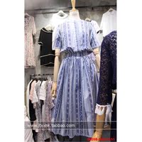 韩国东大门代购女装2016新款民族风印花气质显瘦中长款连衣裙夏季