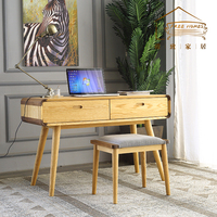 北欧全实木书桌橡木现代简约书房电脑桌家用卧室写字台办公桌抽屉