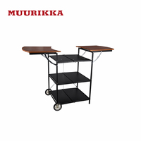 妙卡MUURIKKA烤炉专用三层可折叠户外移动餐车及置物架厨房手推车