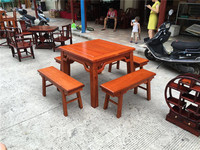 红木家具缅甸花梨八仙桌 正方形餐桌实木方桌仿古饭桌餐桌椅组合