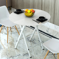 洽谈桌椅组合玻璃折叠圆桌咖啡厅户外小桌子现代简约铁艺小型餐桌