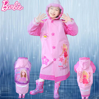儿童雨衣 连身雨衣雨披 正品芭比 学生雨衣连体长款 女童女生雨具