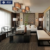 现代中式实木布艺客厅会客沙发沙发长凳组合办公室茶室家具定制
