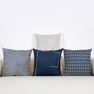条纹北欧沙发抱枕组合靠垫大号客厅家用文艺几何简约现代亚麻靠枕