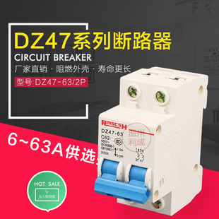家用空气开关DZ47-63小型断路器 C45 2P 双极6A-63A 上海人民