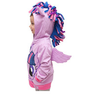 女童外套卡通小马宝莉翅膀卫衣帽衫加绒加厚外套3-10岁大码