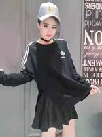 16韩国东大门DRESS ROOM正品秋季女装新品卫衣开叉九分袖上衣潮