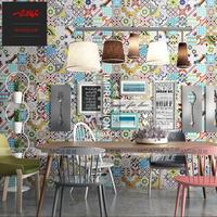 彩色拼花餐厅ktv通用艺术背景墙砖厨房卫生间地砖混铺小花砖300