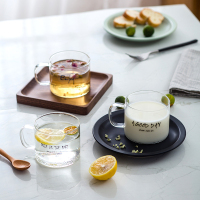 玻璃马克杯出口韩国办公室茶水杯女牛奶杯创意情侣耐热咖啡杯水杯