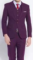 出租 新郎结婚西服套装紫色韩式经典纯色中厚毛呢伴郎显瘦