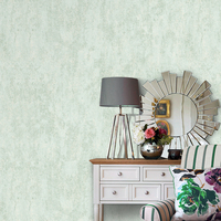 美式复古淡绿色米色纯色墙纸做旧素色无纺布壁纸客厅服装店亚麻