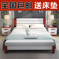 纯实木双人床1.8米实木床 1.5米单人床简约现代1.35m 1.2米儿童床