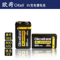 欧荷9v充电电池方块USB电池9伏锂电池万用表遥控器话筒电池 1节装